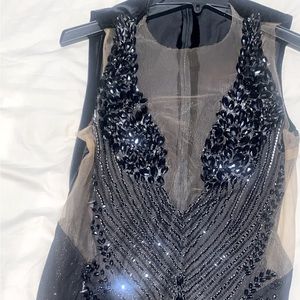 Black Embellished Custom Dress